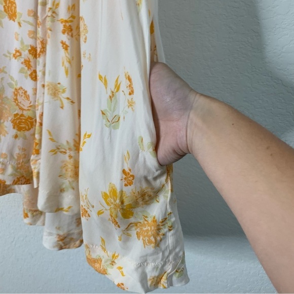 Free people Loretta tea combo Womens orange floral LS tunic M - Picture 3 of 10